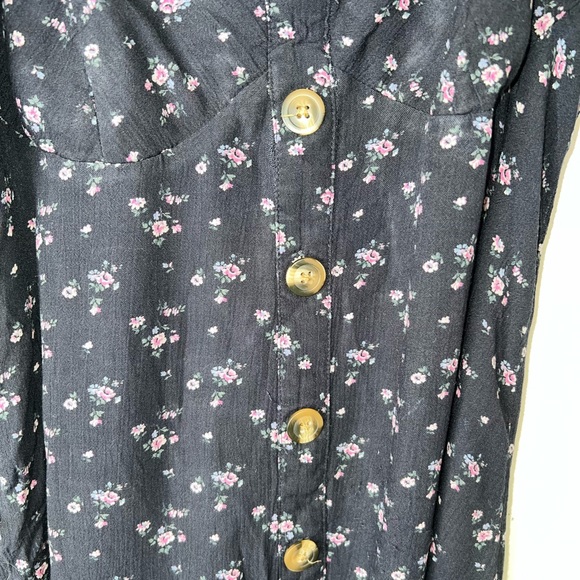 AMERICAN EAGLE NAVY BLUE FORAL DRESS A19 - Picture 3 of 6